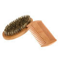 10cm Men Boar Hair Bristle Beard Brush Shaving Comb Face Massage Handmade Yellow Mustache Brush Beauty Care Drop shipping