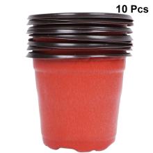 10PCS Plant Flower Pots Plastic Starting Two-Tone Universal Soft Flowers Nursery Seeds Storage Pots Container Garden Supplies