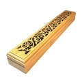 HOT-Bamboo Incense Burner Hand Carving Hollow Stick Incense Plate Holder Joss Stick Box Lying Censer For Home Decor Living Room