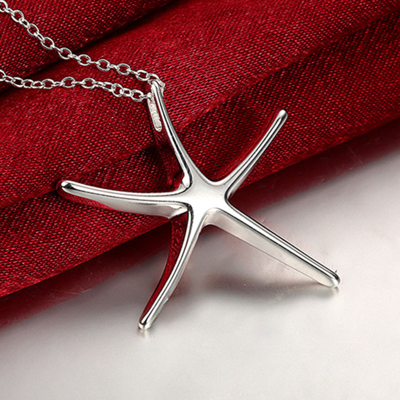 925 Silver Jewelry Set For Women Romantic Starfish Pendant Necklace Earring Bracelet Jewelry Set Valentine Gift