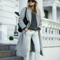 Winter Women's Wool Blend Long Coat 2020 New Hollywood Warm X-Long Oversize Cashmere Turn-down Collar Outwear Coats Grey Trench