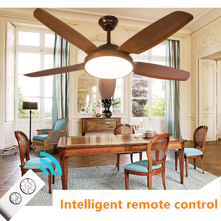 Industrial ceiling fan lamp American color dimming fans light simple wooded indoor lighting 110V/220V high quality