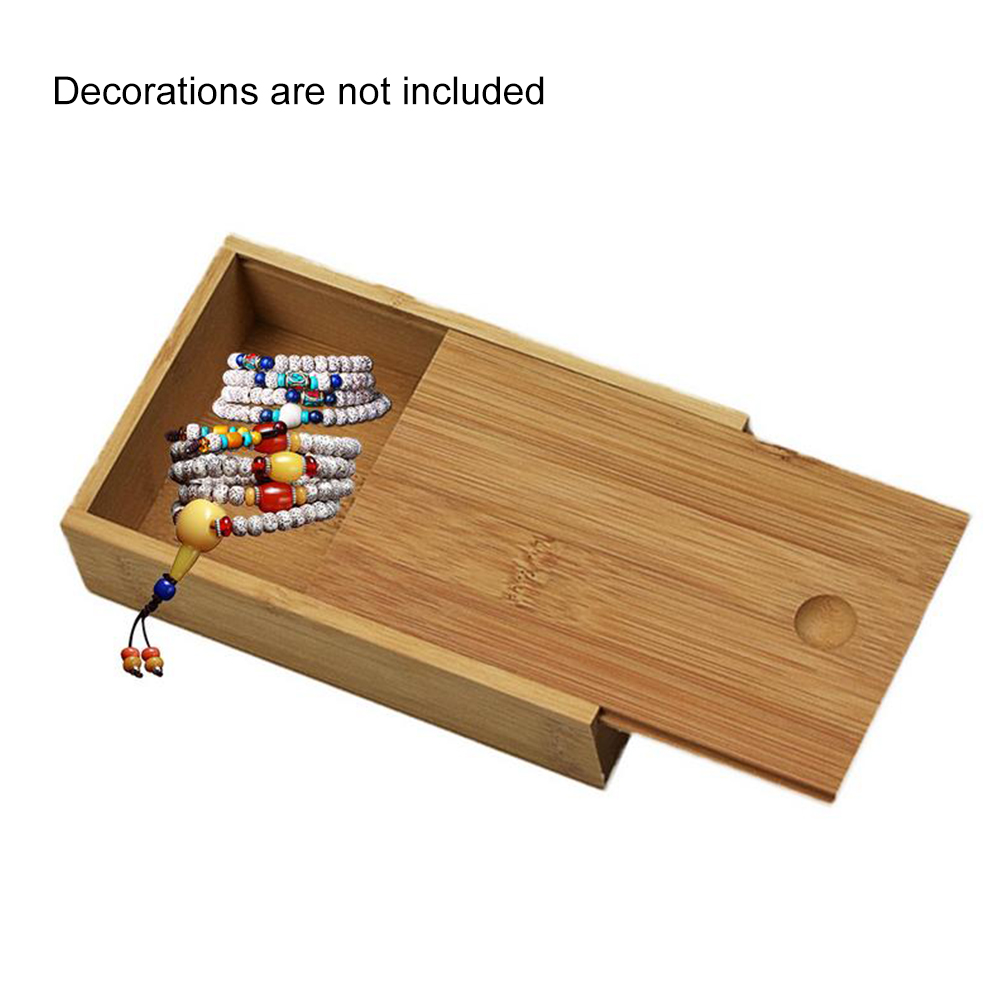 Bamboo Box Desktop Organizer Wooden Makeup Storage Box Sewing Needle / Playing Card Packaging Case 8.5x6.5x3.5cm