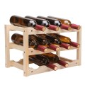 Wooden Red Wine Shelf 12 Bottle Holder Creative Foldable Wine Rack Wood Mount Bar Display Shelf Folding Wood Bottle Holders