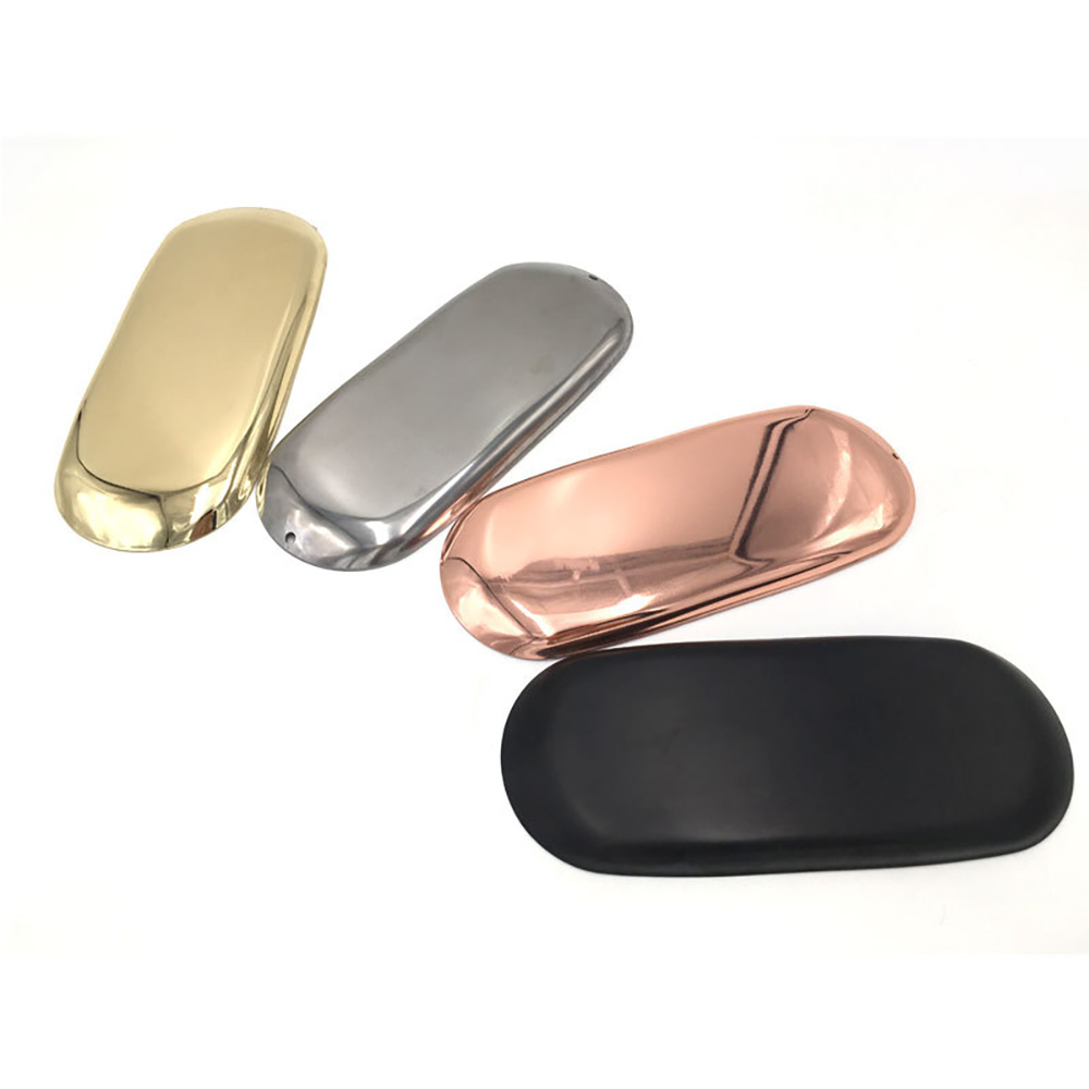 New Colorful Metal Storage Tray Gold Oval Dotted Fruit Plate Small Items Jewelry Display Tray Mirror Storage Tray Home Storage