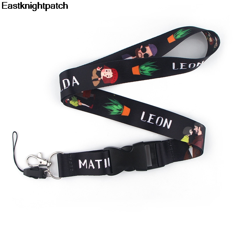 Famous movie leon character lanyard for key in mobile phone strap necklace card holders webbing ribbons keychain keyring E0854