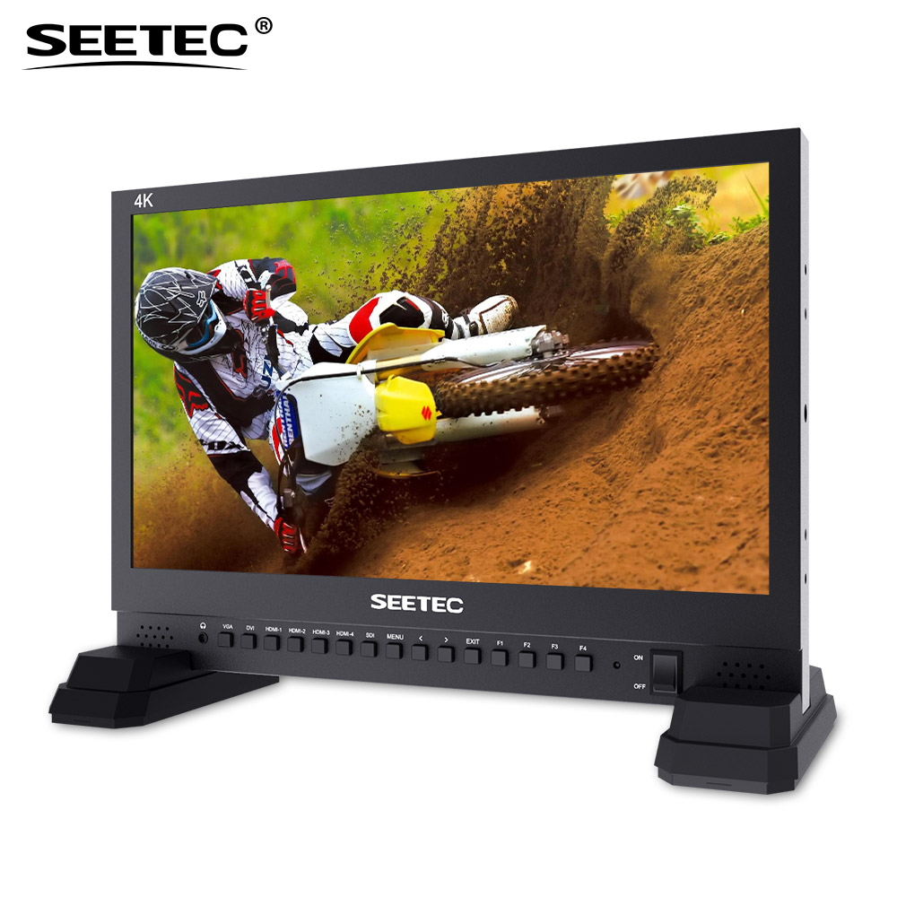 Seetec 4K156-9HSD-384 15.6 Inch IPS UHD 3840x2160 4K Broadcast Monitor with 3G-SDI HDMIx4 Quad Split Display Director Monitor