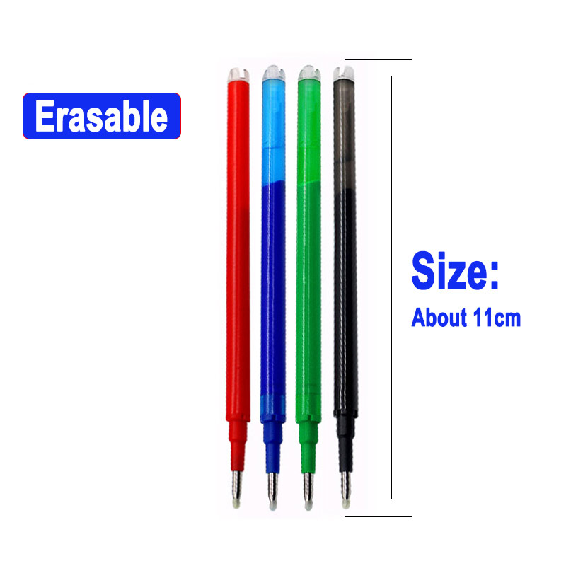 5Pcs/30Pcs Erasable Gel Pen Refill Replacement Office School Writing Stationery Accessory Black/Blue/Red Ink Erasable Pen Refill
