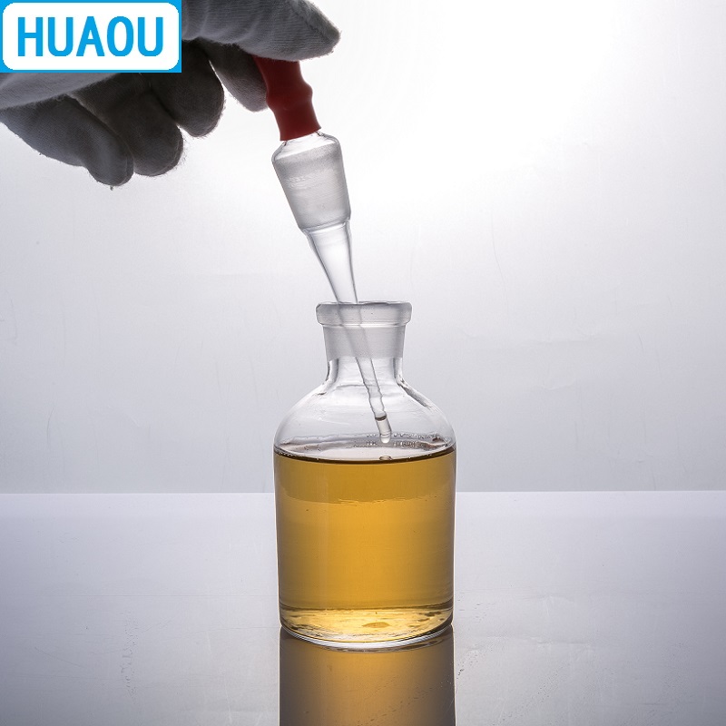 HUAOU 60mL Dropping Bottle Clear Glass with Ground in Pipette and Latex Rubber Nipple Laboratory Chemistry Equipment