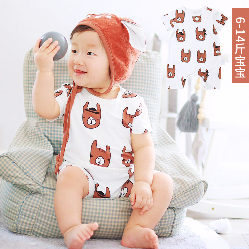 Newborn Baby Jumpsuits Summer Cartoon Cute Animal Boys Girls Romper for Infant One-piece 2019 New Short Sleeve Kids Baby Romper