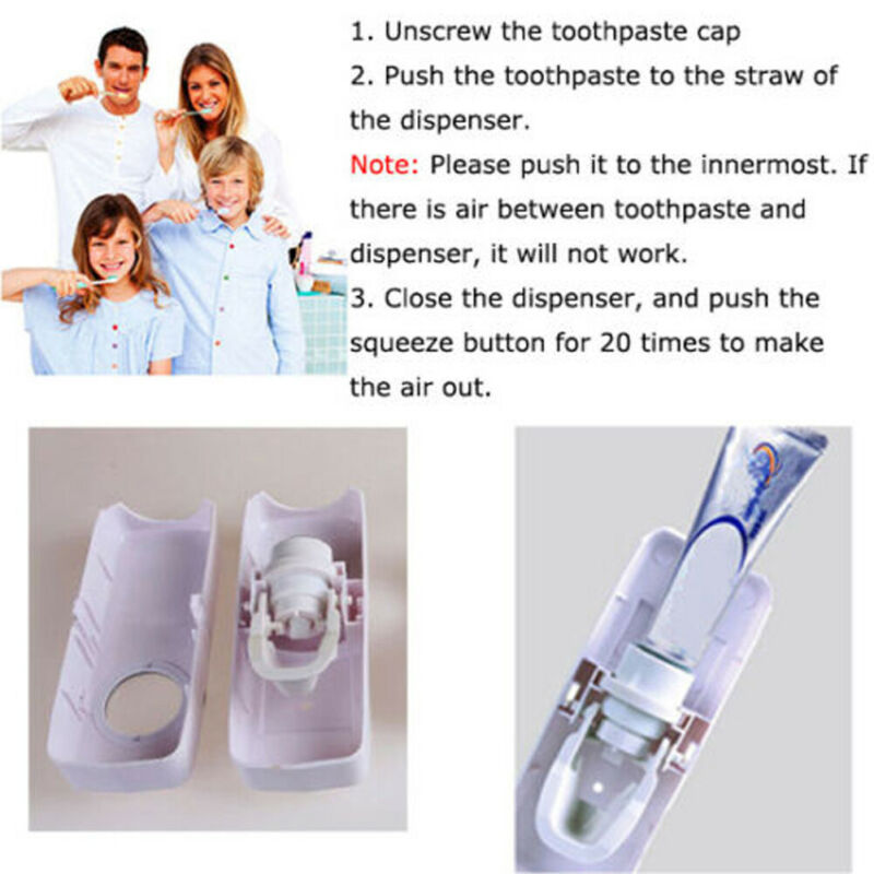 Auto Automatic Smart Toothpaste Dispenser+5 Toothbrush Storage Organizer Holder Rack Set Wall Mount Stand Squeezer hot