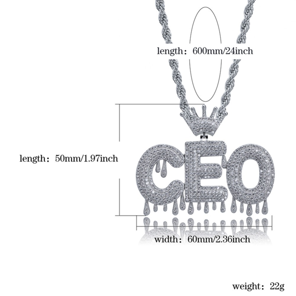Custom Name Bubble Letters Chain Pendants Necklaces Men's Charms Iced Out CZ Hip Hop Jewelry Gifts With Gold Silver Tennis Chain