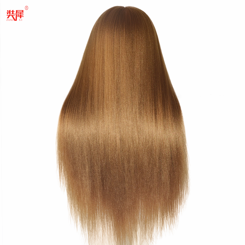 Thick Blonde Long Hair Training Head Professional Bride Hairdressing Dummy Manikin Dolls Good Synthetic Hair Mannequin Head