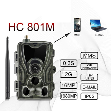 HC801M 16MP 2G MMS GPRS Scouting Infrared Traps Trail Hunting Camera SMS/MMS/SMTP IP65 Photo Traps 0.3s Trigger Time Camera