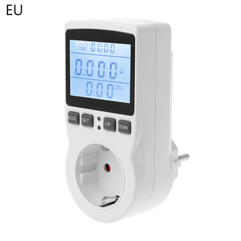 Digital Power Meter Socket EU Plug Energy Meter Current Voltage Watt Electricity Cost Measuring Monitor Power Analyzer Ele