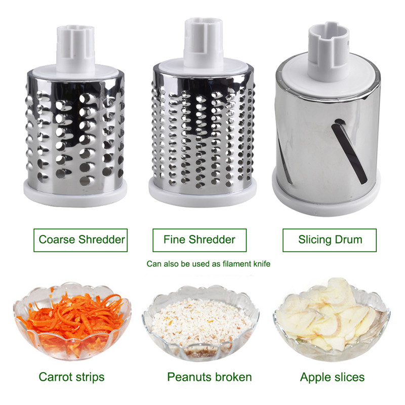 TTLIFE Mandoline Slicer Vegetable Chopper Potato Carrot Cutter Cheese Grater with 3 Round Stainless Steel Blades Kitchen Tools