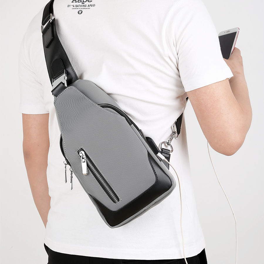 Men 's Chest Bag Leisure Messenger Bag Multi-Functional Shoulder Bag Oxford Cloth Korea Style Messenger Shoulder Bag