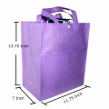 100PCS/Lot Custom Eco Shopping Bag Fabric Grocery Recyclable Hight Design Tote Handbag with Pocket Snap Wholesale