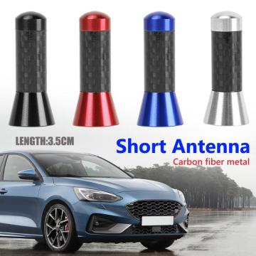 3.5cm Car Styling Roof Antenna Carbon Fiber Screw Metal Stubby Mast Antenna Car Accessories Except Body Static