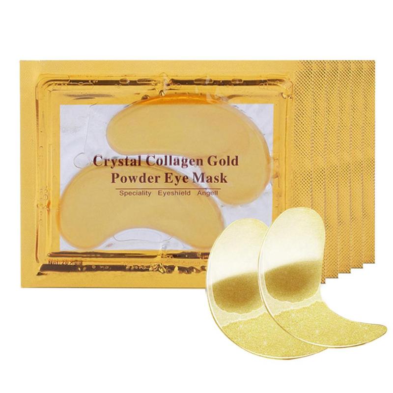 New 2pcs Gold Crystal Collagen Eye Mask Eye Patches Dark Circles Removal Eye Patches for Face Care Free Shipping Dropshipping