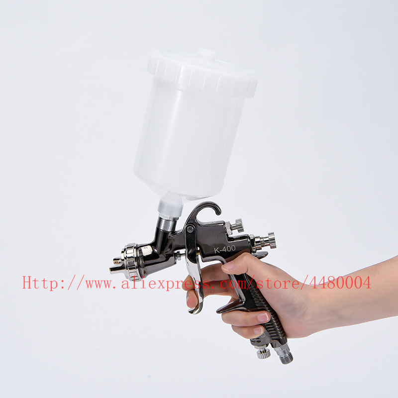 K-400 High Quality Spray Gun 1.4mm 1.7mm LVMP AIR SPRAY GUN gravity stainless steel 600ml cup auto Car face Paint