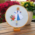 DIY Embroidery Starter Kit Flowers Pattern Embroidery figures cross stitch Handmade Crafts Sewing Supplies 3D European Tools Kit