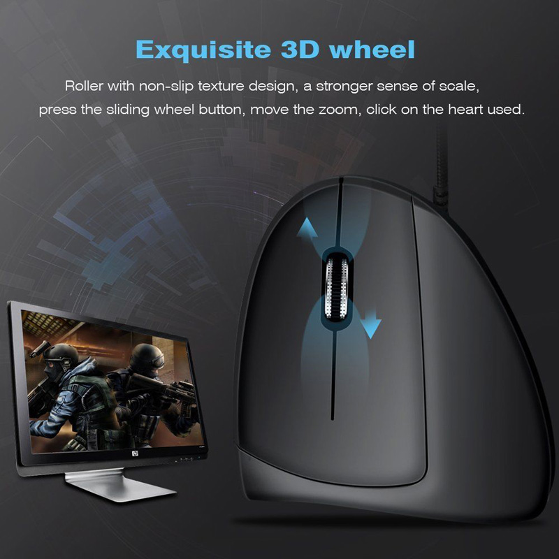 4-speed 4-color adjustment wired vertical mouse PC Laptop Ergonomic Optical USB Wire Vertical Mice Mouse 800/1200/2000/3200 DPI