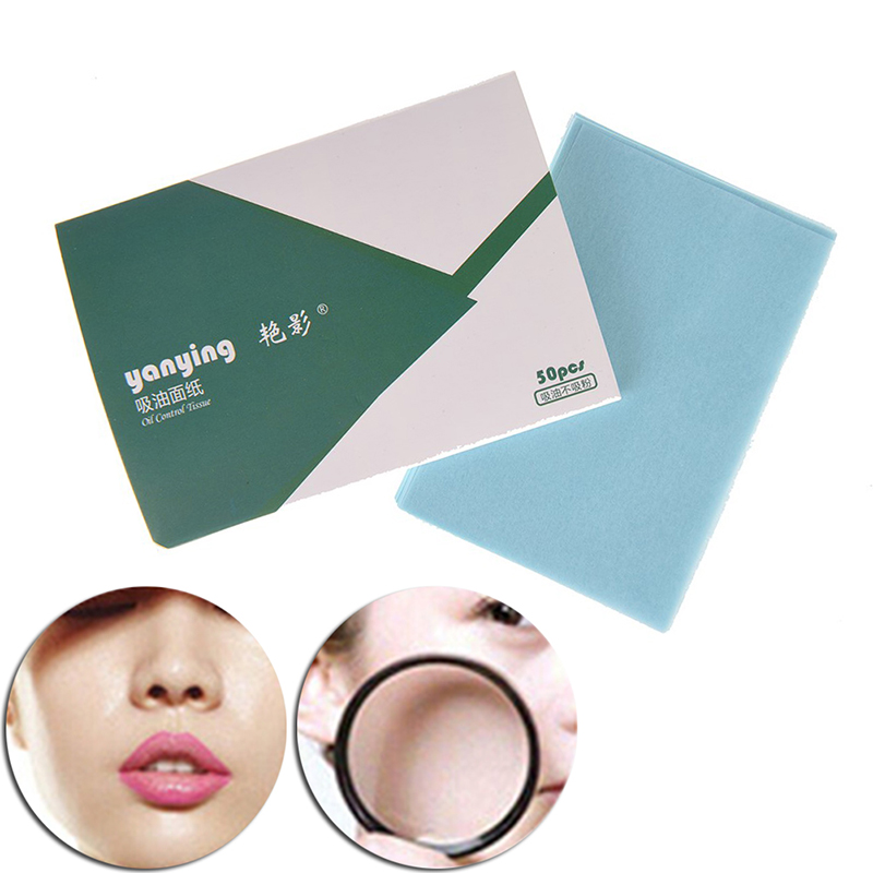 50pcs/Box Facial Oil Blotting Sheets Oil Absorbing Papers Oil Control Face Skin Makeup Care Tool 10c x 7.2cm