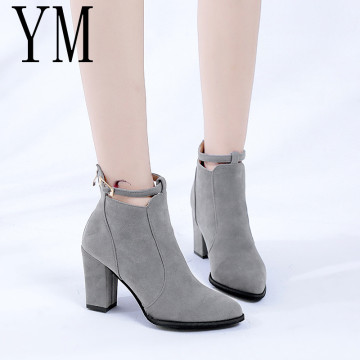 Hot 3Colour Women shoes Winter Autumn Casual Women High Heels Pumps Warm Ankle boots Women Botas Shoes Mujer Zapatos size 34-39