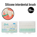 20pcs Soft Silicone Disposable Dental Floss Oral Hygiene Teeth Cleaning Floss Pick Interdental Brush Teeth Flosser Toothpick