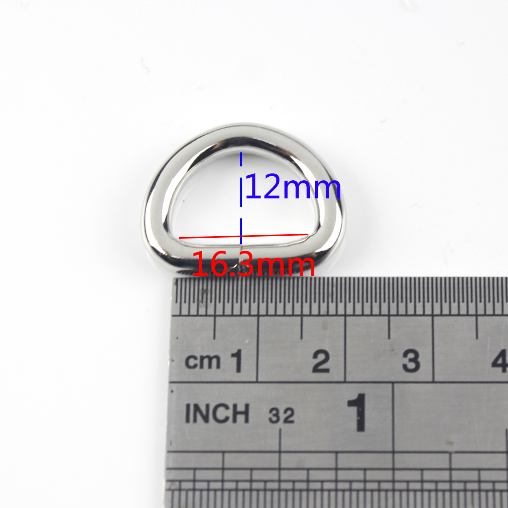 50pcs pack 17mm Metal Open-end D ring Buckle for Webbing Backpack Leather Craft Bag Strap Purse Pet Collar Parts Accessorie