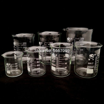 1PC 25ml to 2000ml Low Form High Borosilicate Glass Beaker Chemistry Container Experiment Labware For School