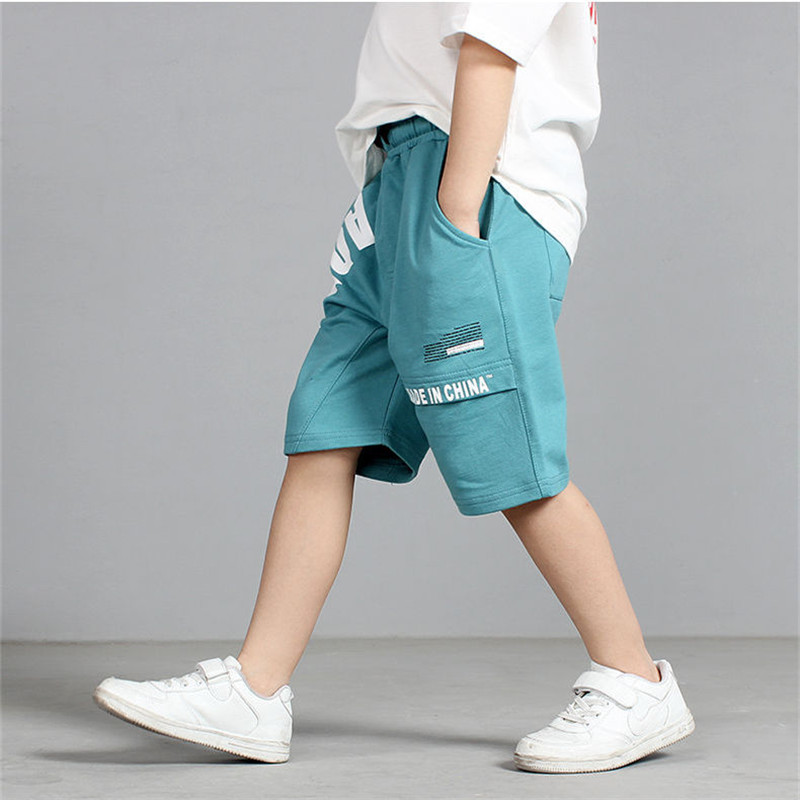 Fashion Children Boys Shorts Summer Teenagers Kids Letter Knitted Loose Soft Shorts Pants For Boys 120-160CM Dwq735