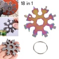 18 in 1 Snowflake multi tool Keyring Hex multifunctional tool Wrench Key Ring Pocket Multipurpose Camp multitool