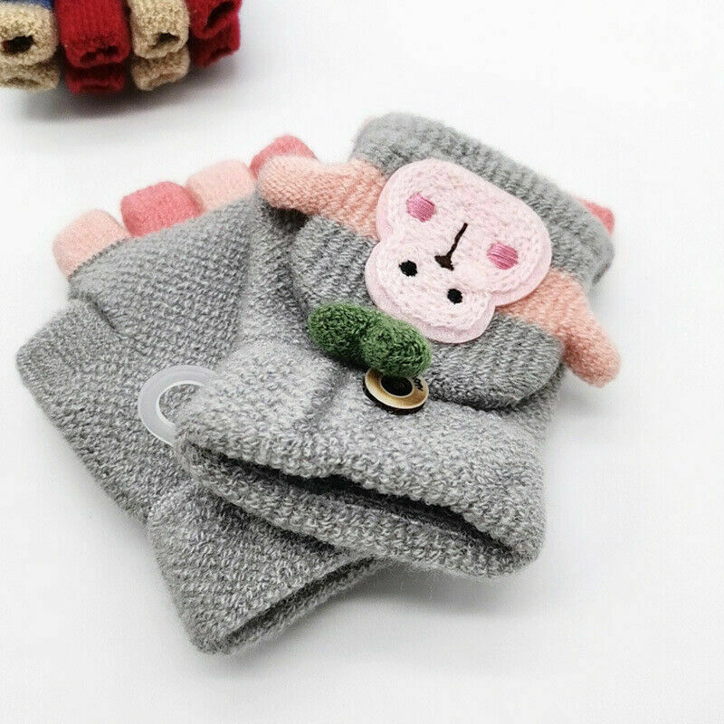 Winter Warm Fitness Children Gloves Cartoon Monkey Kid Baby Infant Cotton Gloves Knitting Mittens Christmas Gift