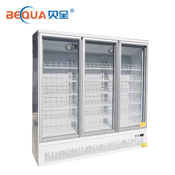 1.875m Supermarket vegetable refrigerated glass door refrigerated multilayer cabinet three doors