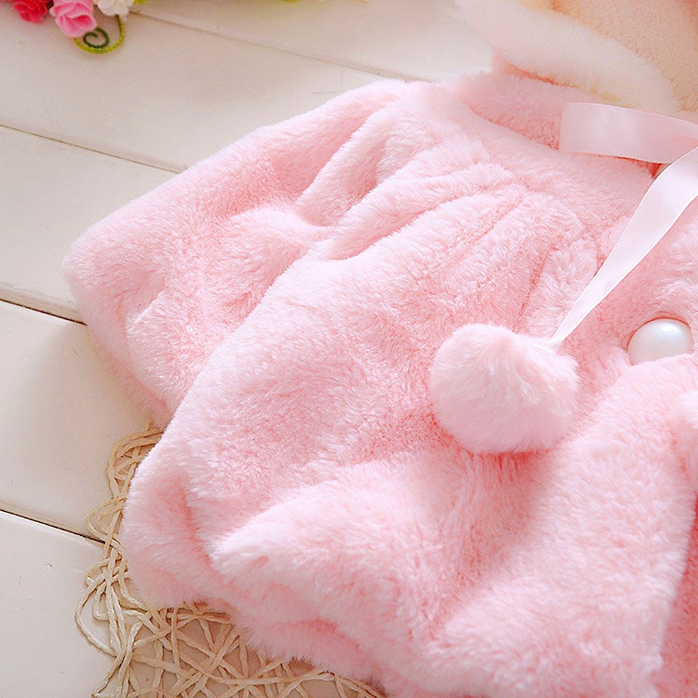 Baby Girl Winter Clothes Fashion Baby Infant Girls Fur Winter Warm Coat Cloak Jacket Thick Warm Clothes