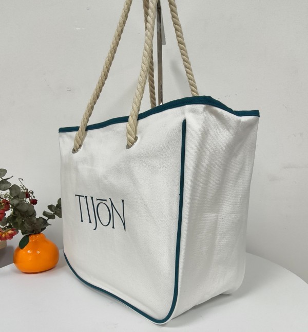 Simple fashion hemp rope canvas tote bag