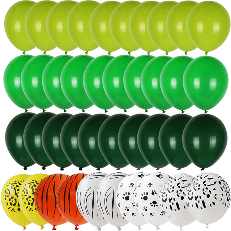 40pcs Green Balloons Set Olive Balloon Metallic Confetti Ballon Jungle Safari Animal Birthday Party Decorations kids Air globos