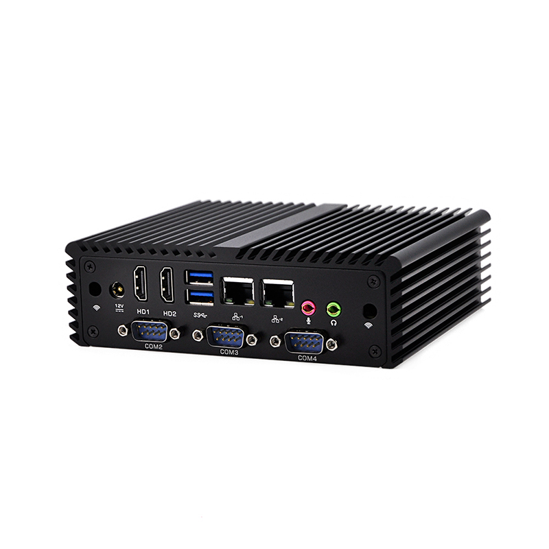Qotom Mini PC Q400P Small Fanless 2 Gigabit LAN Celeron Core i3 i5 i7 Dual Core Computer Support Win Linux Mini Server