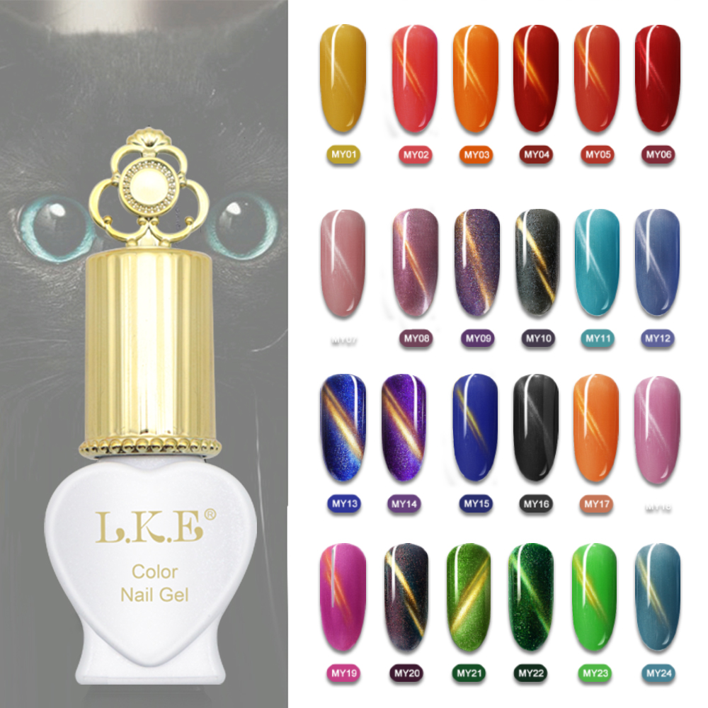 L.K.E.Magnet Nail Gel Polish 9D Cat Eye UV Gel Nail Polish Chameleon Magnetic Gel Varnishes Soak Off Enamel