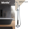 Monite Floor Mounted Bathtub Filler Floor Stand Mounted Bathtub Faucet Bathroom Bath Shower Hand Shower Freestand Shower Faucet