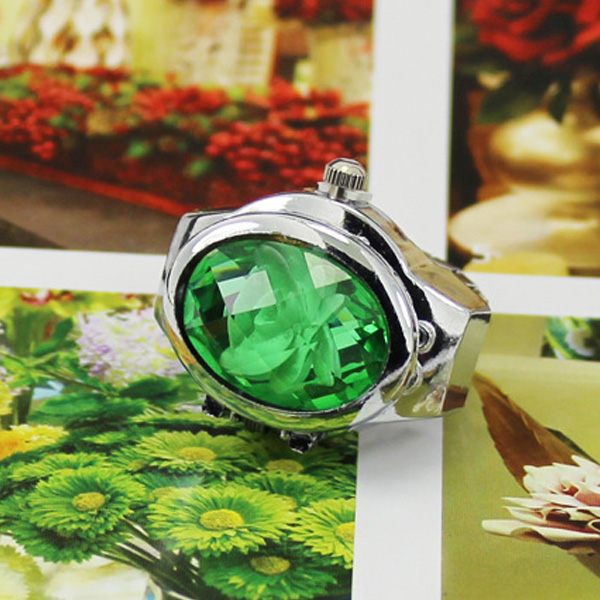 Fashion Women Ring Watch Elliptical Stereo Flower Ladies Clamshell Watches Adjustable Rings Quartz Watches @17 TT@88