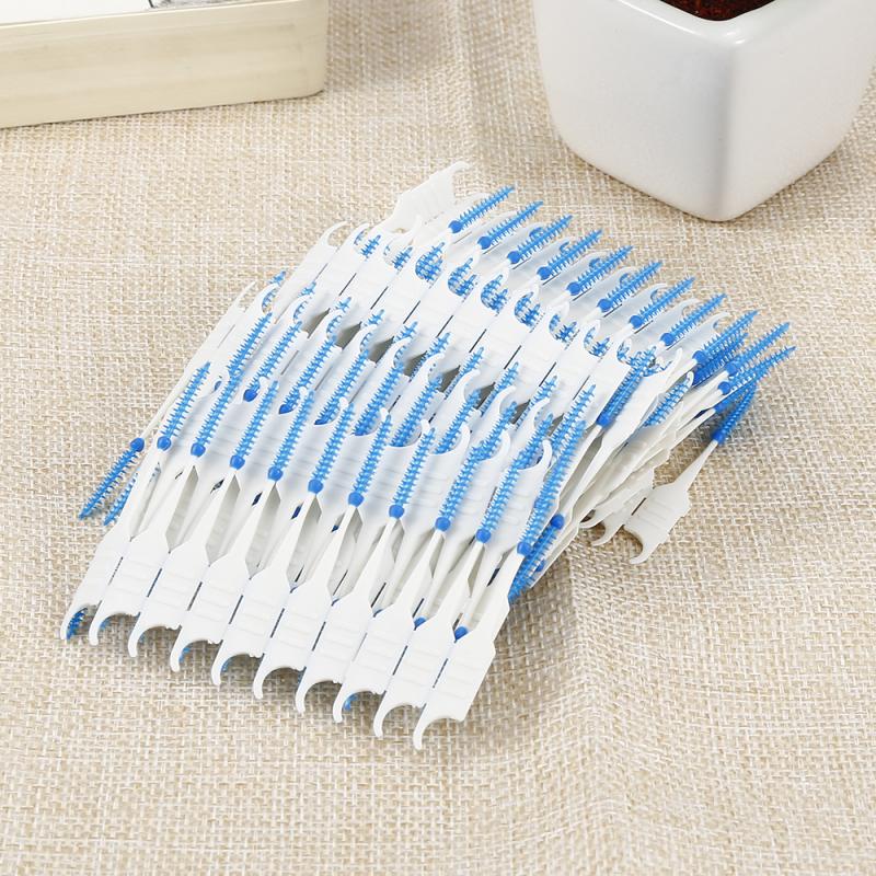 200/120/40pcs Dual Clean Dental Floss Head Hygiene Interdental Brush Toothpick Adults Interdental Brush Clean Oral Care