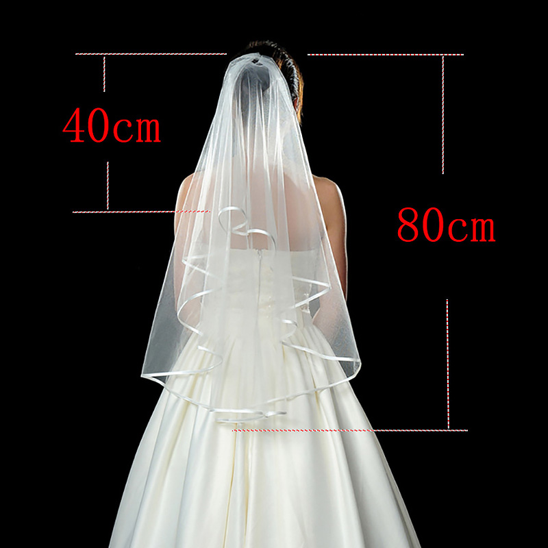 Simple Short Tulle Wedding Veils Cheap White Bridal Veil for Bride for Mariage Wedding Accessories