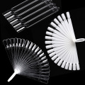 Clear False Nail Tips Fan Style Natural Black Transparent Full Card Nail Art Display Practice for Acrylic UV Gel Polish Tool