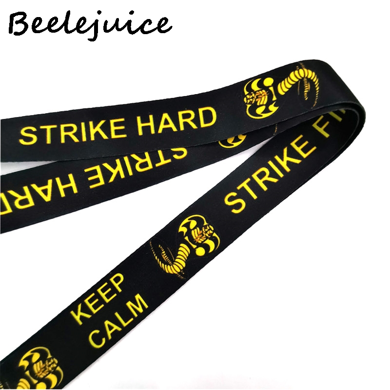 Cobra kai snake letters movie 90s vintage Neck Strap Lanyards ID badge card holder keychain Mobile Phone Strap Gifts decorations