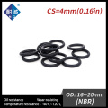 20PCS/lot Rubber Black NBR CS4mm OD16/17/18/20mm O Ring Gasket Oil resistant waterproof