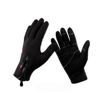 Black Ski gloves warm skiing and riding gloves Motorcycle gloves outdoor Wind and Waterproof cotton gloves