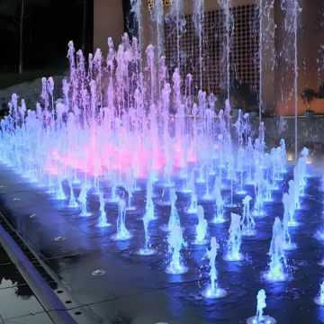 Dry Fountain With Color-Changing LED Lights